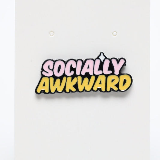 Socially Awkward Enamel Label Pin