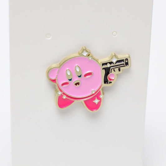 Sparkling Scary Gun Kirby Enamel Pin