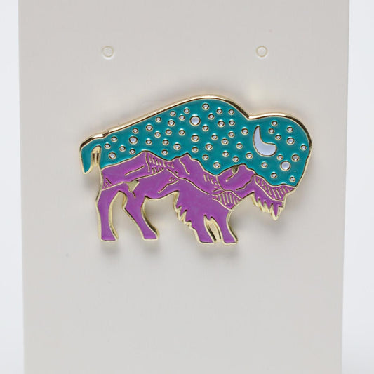 Starry Night Buffalo Enamel Pin