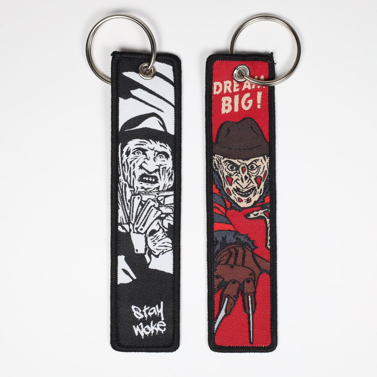 Stay Woke / Dream Big Freddy Krueger Nightmare Embroidered Keychain