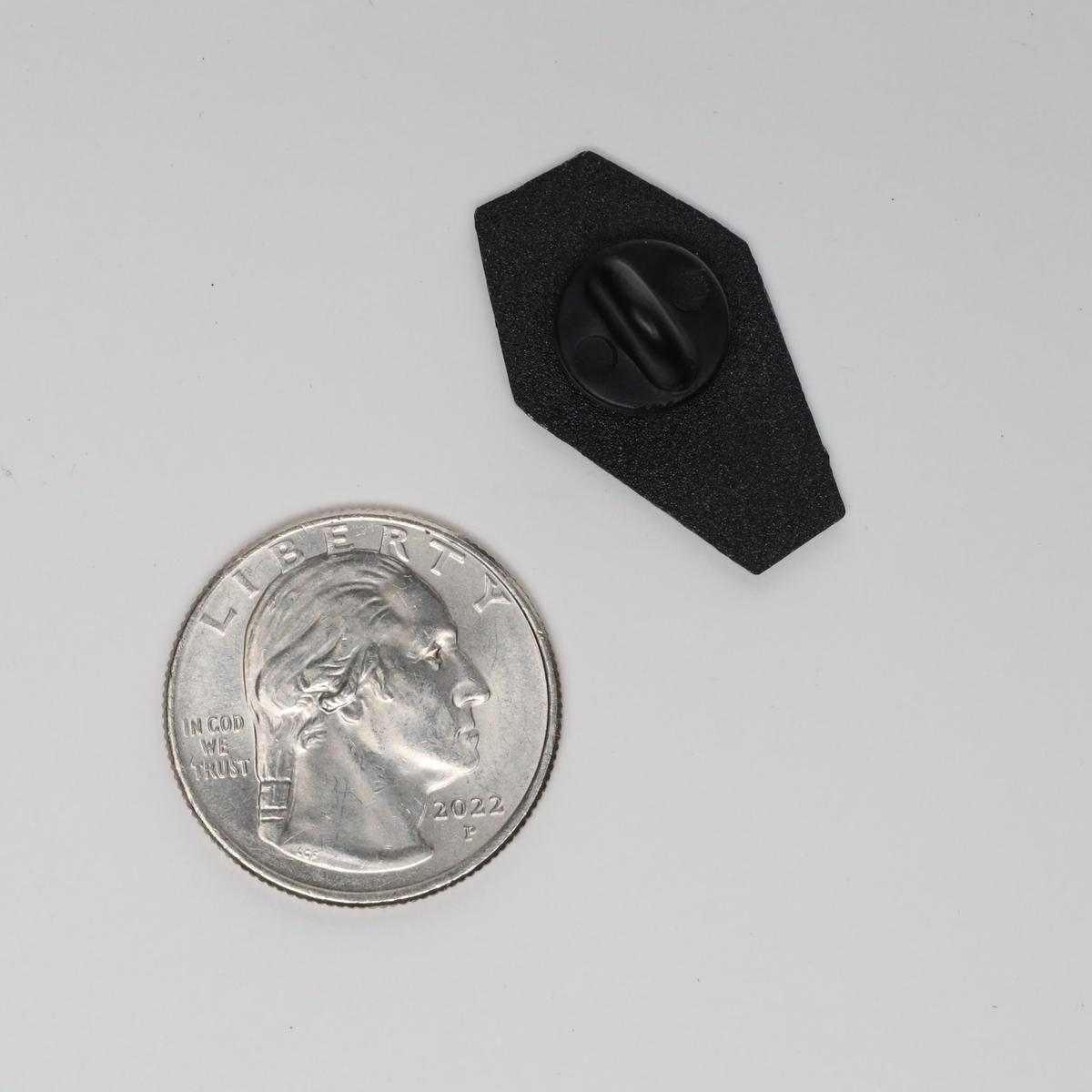 Strange & Unusual Linda’s Camera Beetlejuice Enamel Pin