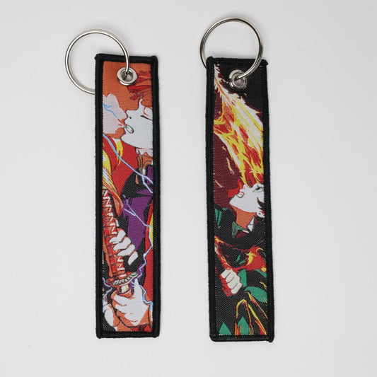 Tanjiro Kahura Fire Dragon Demon Slayer Embroidered Keychain
