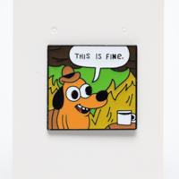 This is Fine Dog Funny Meme Enamel Pin