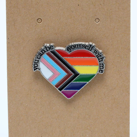 Trans LGBTQ+ Pride Heart Ally Enamel Pin