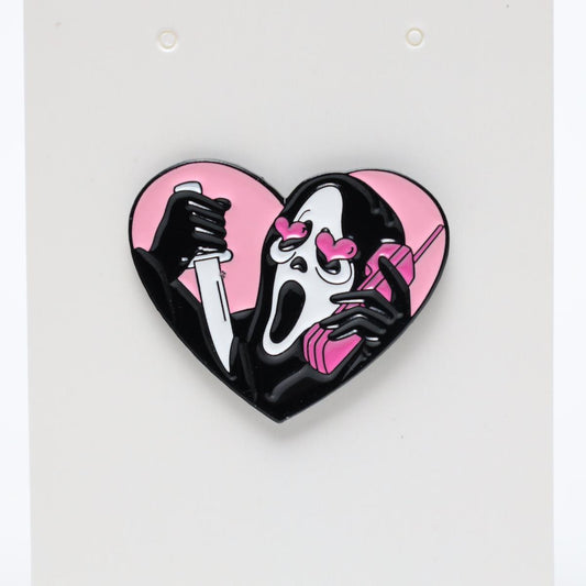 Valentine Heart Funny Scream Enamel Pin