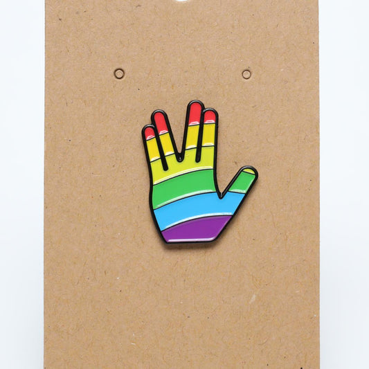 Vulcan LGBT Hand Salute Enamel Pin