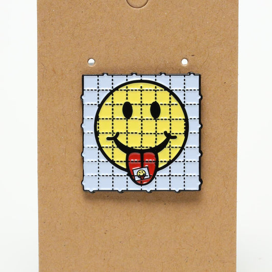 Wacky Psychedelic Smiley Face Patches Enamel Pin