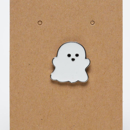 White Ghost Enamel Pin