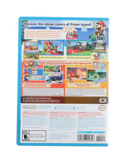 Paper Mario Color Splash - Wii U (Complete / Good)