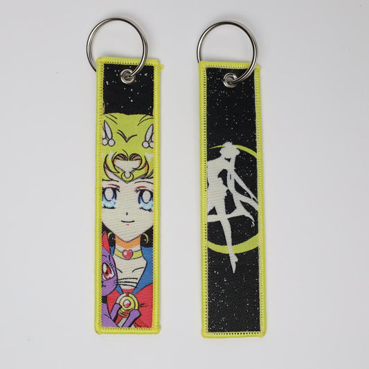 Yellow Sailor Moon Embroidered Keychain