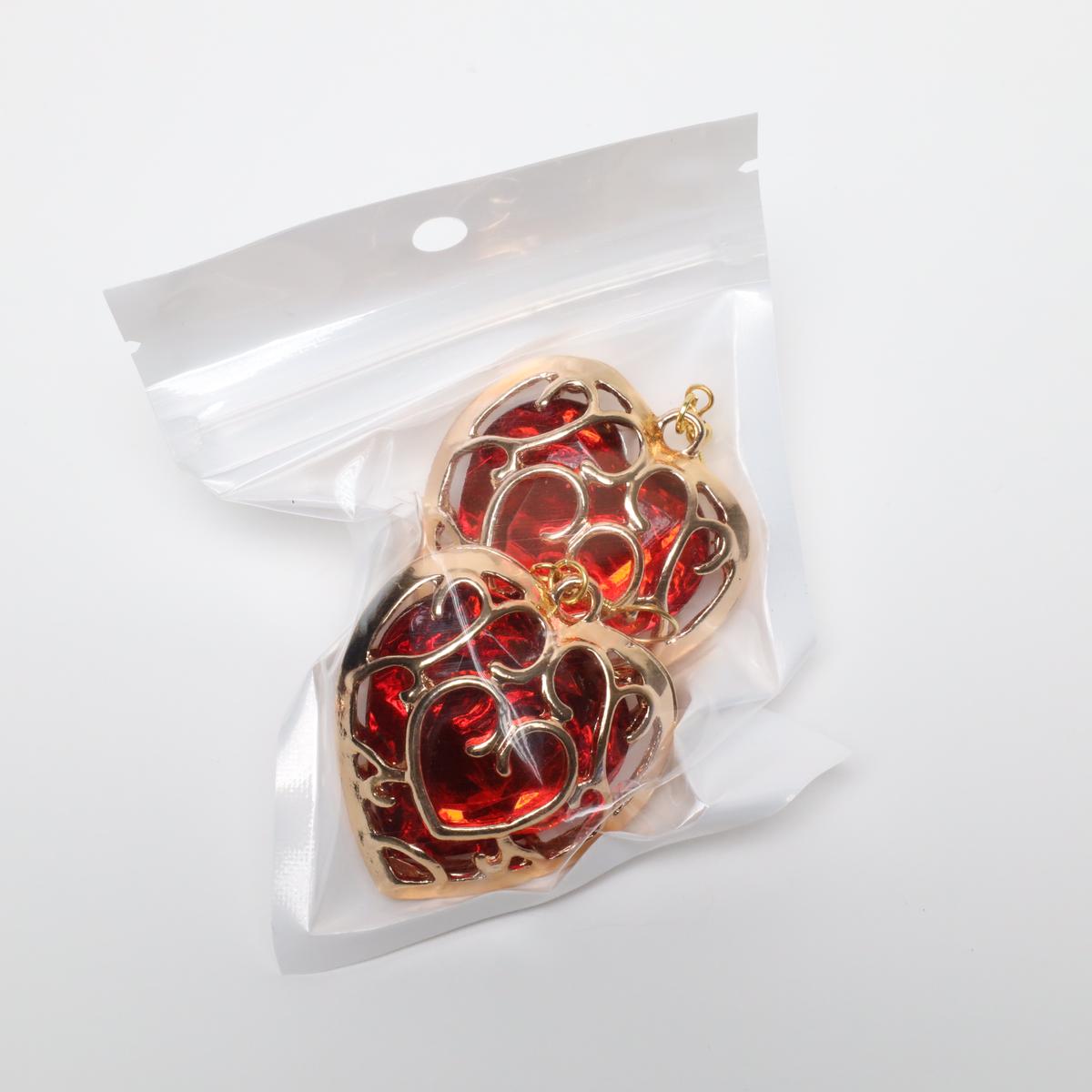 Zelda Red Heart Container Drop Earrings