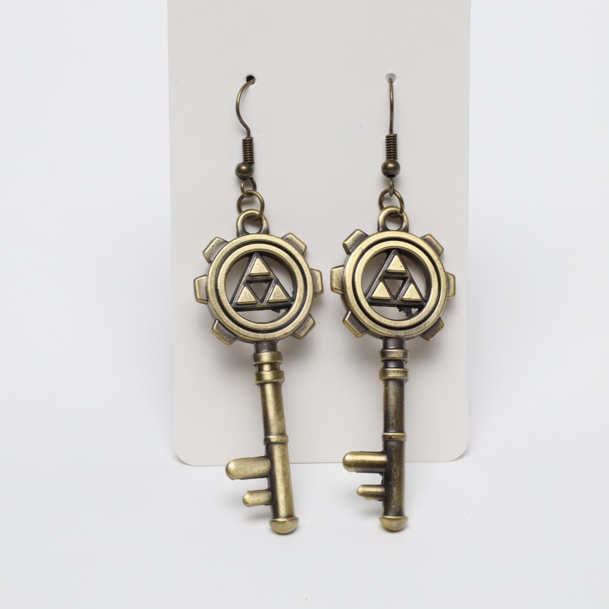 Zelda Triforce Key Drop Earrings