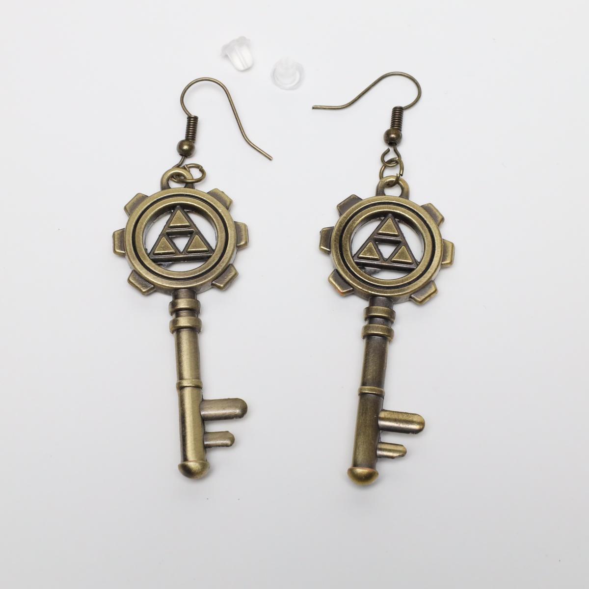 Zelda Triforce Key Drop Earrings